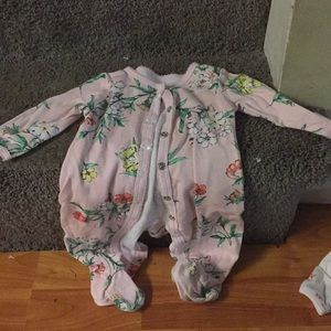 Baby girl onesie light pink with flowers ..